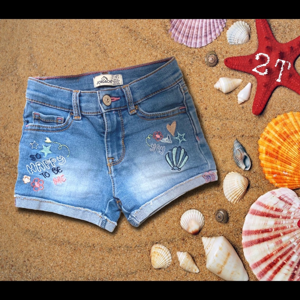 2T - Jordache - Cute Toddler Jean Short - “Happy to be me”
